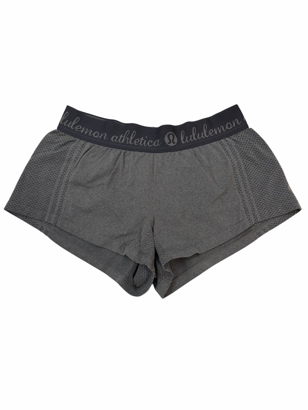 Grey Lululemon Lightweight Shorts - Logo Waistband - Running Gym Workout